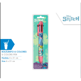 Bolígrafo 6 Colores Stitch - Multicolor Disney | Globos al Aire Tenerife