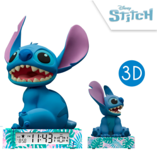 Lámpara 3D Stitch con Despertador y Fecha - Luz LED Disney | Globos al Aire Tenerife