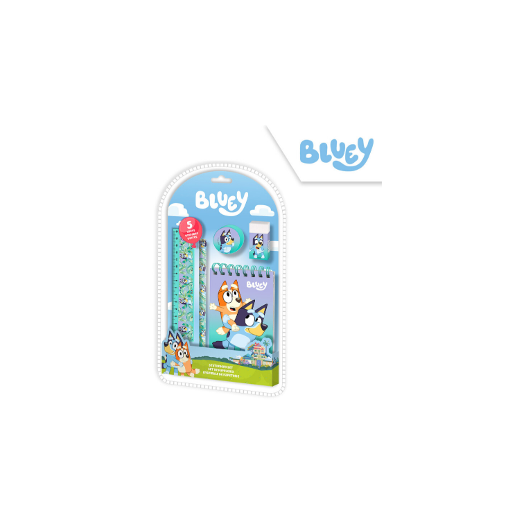 Set de Papelería 5 Piezas Bluey - Escolar Infantil | Globos al Aire Tenerife