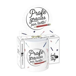 Taza Profe Gracias por Tanto 330ml - Regalo Agradecimiento | Globos al Aire Tenerife