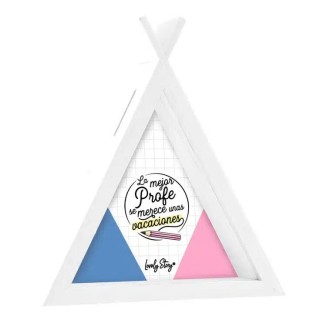 Hucha Tipi Blanca Profe Vacaciones - Regalo Original | Globos al Aire Tenerife