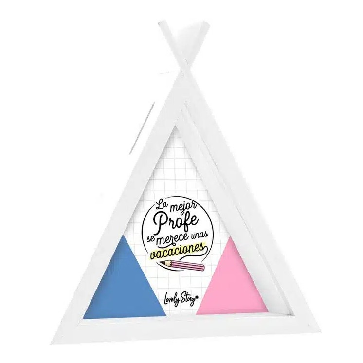 Hucha Tipi Blanca Profe Vacaciones - Regalo Original | Globos al Aire Tenerife