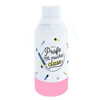 Botella Térmica 500ml Profe con Mucha Clase - Regalo Docente | Globos al Aire Tenerife