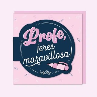 Tarjeta Profe Eres Maravillosa - Detalle Emotivo | Globos al Aire Tenerife