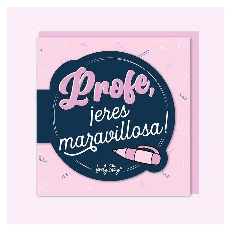 Tarjeta Profe Eres Maravillosa - Detalle Emotivo | Globos al Aire Tenerife