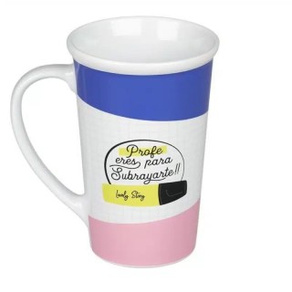 Taza Alta Profe Eres para Subrayarte - Regalo Original Docente | Globos al Aire Tenerife