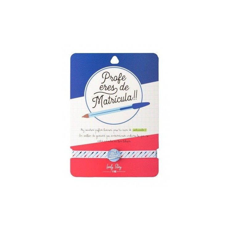 Pulsera Profe Eres de Matrícula - Regalo Bonito para Profesora | Globos al Aire Tenerife