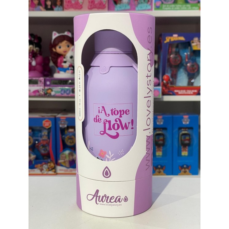 Botella Térmica 500ml Lila A Tope de Flow - Estilo y Energía | Globos al Aire Tenerife