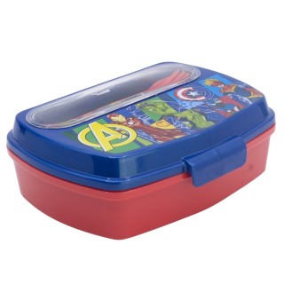 Sandwichera Rectangular con Cubiertos Avengers | Almuerzo completo