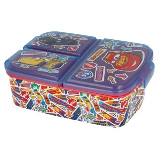 Sandwichera Múltiple Cars Stickers | Compartimentos para niños