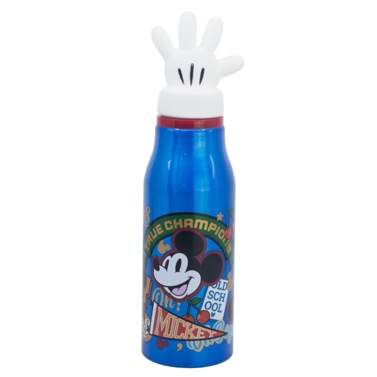 Botella Aluminio 690ml Mickey True Champions con Figurita 3D