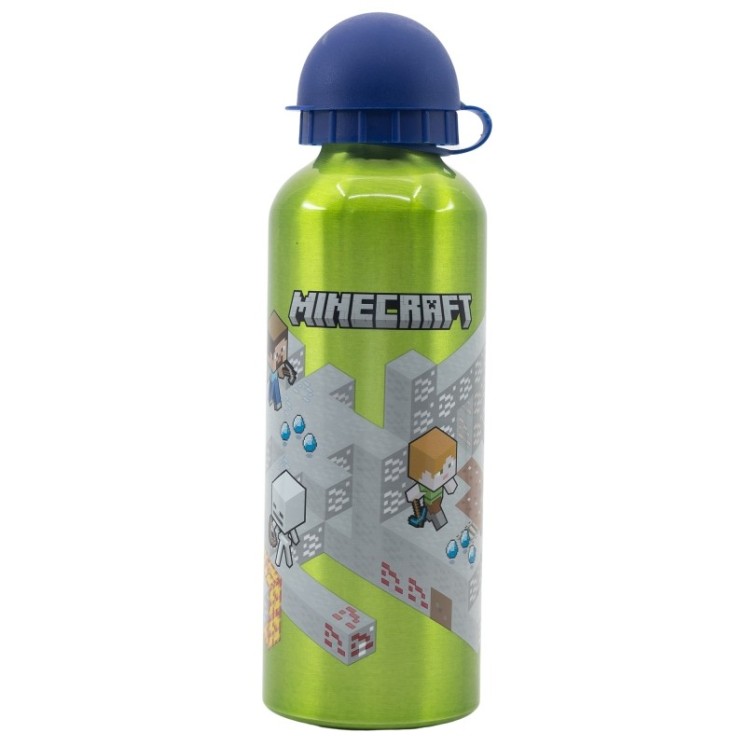 Botella Aluminio 530ml Minecraft Isometric | Resistente y ligera