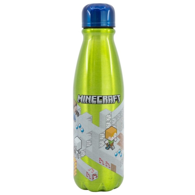 Botella Aluminio Infantil 600ml Minecraft | Práctica y resistente