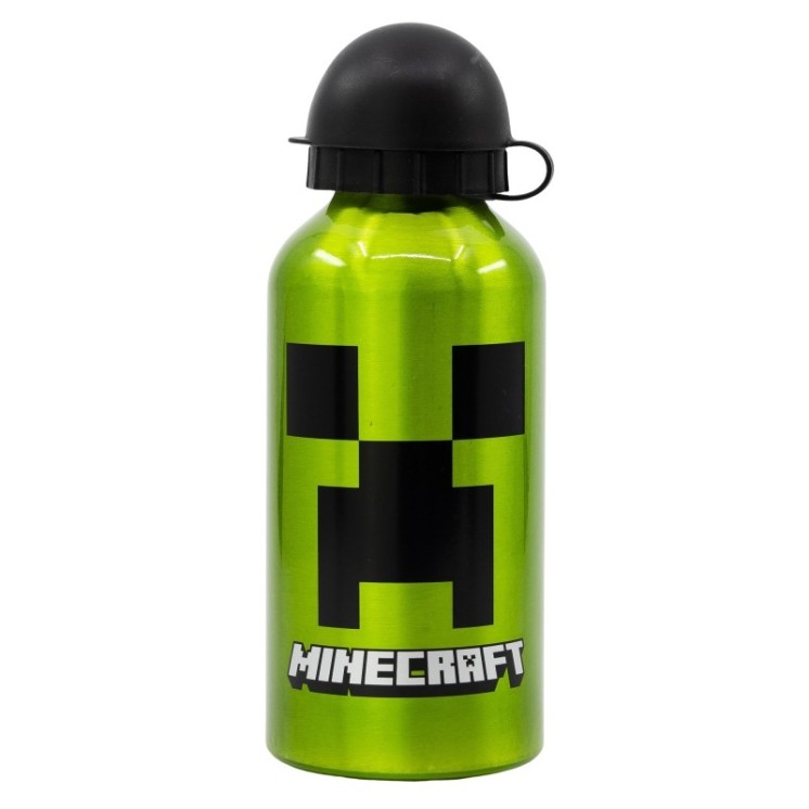 Botella Aluminio Pequeña 400ml Minecraft | Infantil y compacta