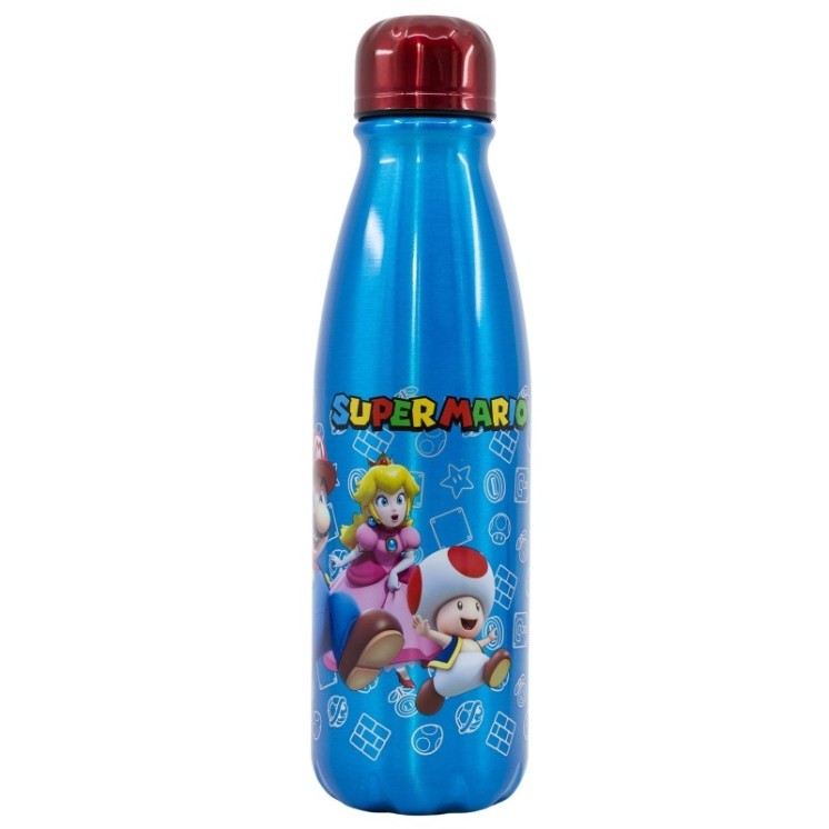 Botella Aluminio Infantil 600ml Super Mario | Resistente y segura