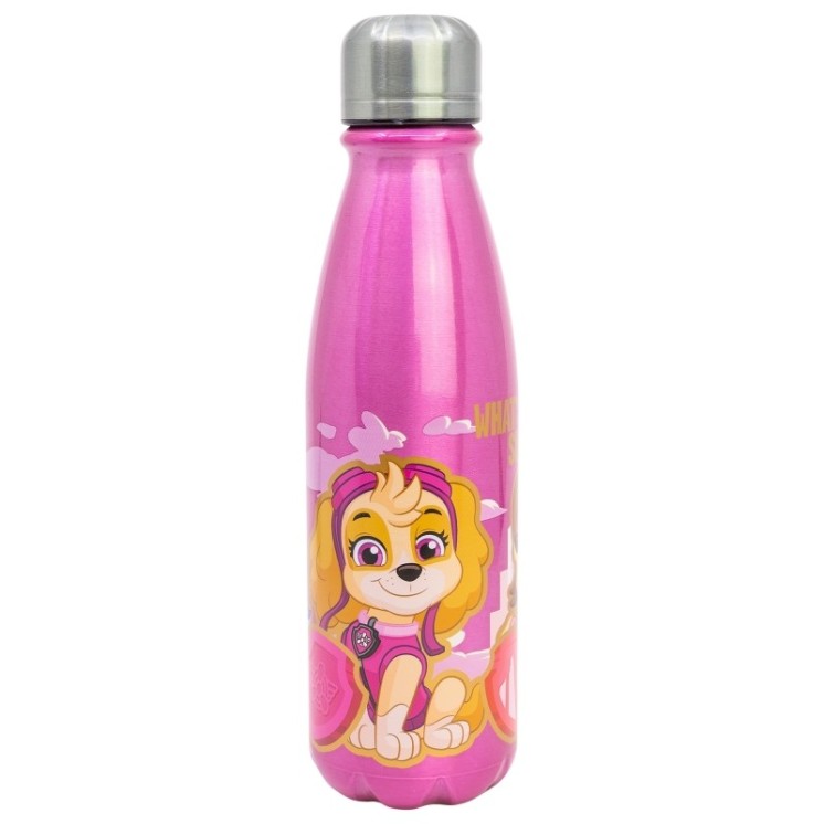 Botella infantil aluminio 600ml Paw Patrol Girl Superpowers | Colorida y segura
