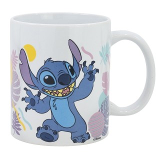 Taza cerámica 325ml Stitch Hawaiian Flower | Diseño tropical
