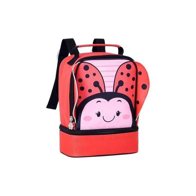 Lancheira infantil Joaninha 9" | Diseño de mariquita térmica