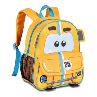 Mochila infantil Carrinho amarela 13" | Mochila coche para niños