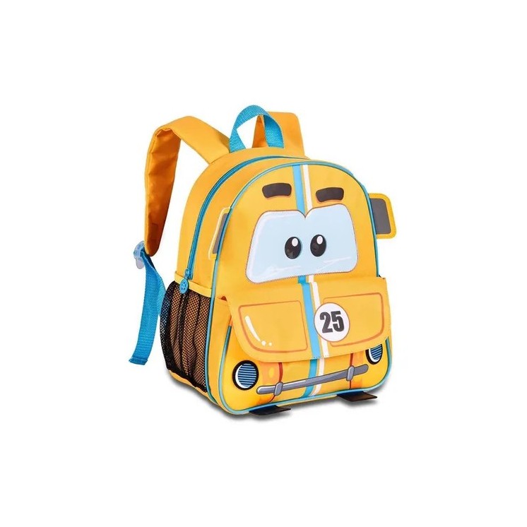 Mochila infantil Carrinho amarela 13" | Mochila coche para niños