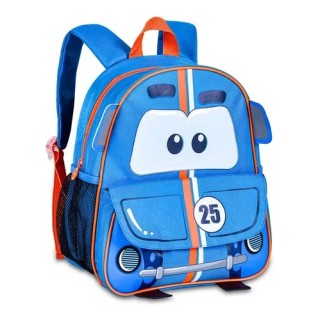Mochila infantil Carrinho azul 13" | Mochila coche azul para niños