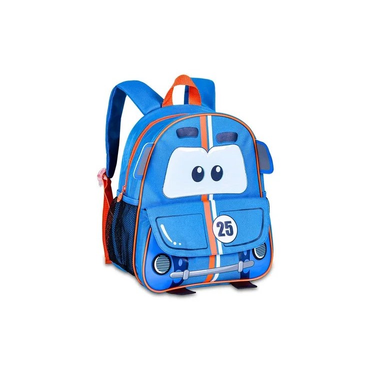 Mochila infantil Carrinho azul 13" | Mochila coche azul para niños