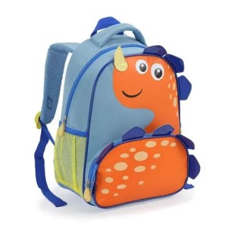 Mochila infantil Dinossauro azul/laranja 13" | Mochila divertida para niños