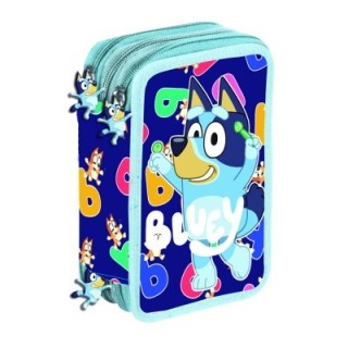 Plumier 3 cremalleras Bluey Miniplay | Estuche escolar triple