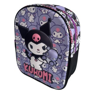 Mochila mediana 3D Kuromi | Mochila escolar con relieve