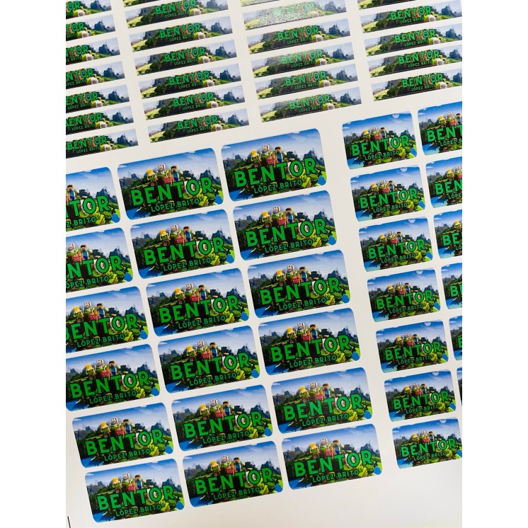 Etiquetas adhesivas escolares personalizadas – 56 pequeñas para lápices y 25 medianas para libros y libretas