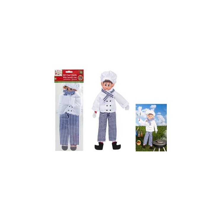 Ropa de Chef para Elfo Travieso de Navidad | Disfraz Miniatura