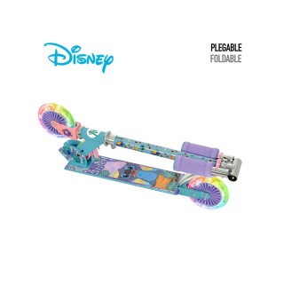 Patinete Plegable Stitch 2 Ruedas con Luces y Freno | Para Niños +5 Años | Globos al Aire
