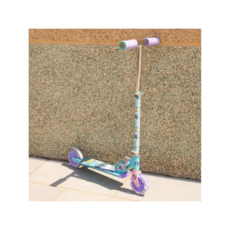 Patinete Plegable Stitch 2 Ruedas con Luces y Freno | Para Niños +5 Años | Globos al Aire
