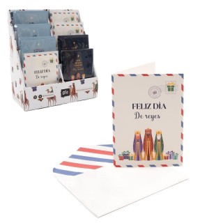 Tarjeta con sobre Reyes Magos | 8 modelos navideños