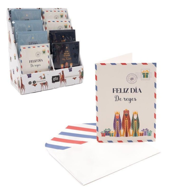 Tarjeta con sobre Reyes Magos | 8 modelos navideños