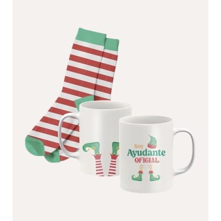 Set Regalo Taza Elfo 300ml + Calcetín 38-42 | Navidad