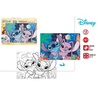 Stitch Puzzle XS Doble Cara 25x17 cm | 35 piezas para niños