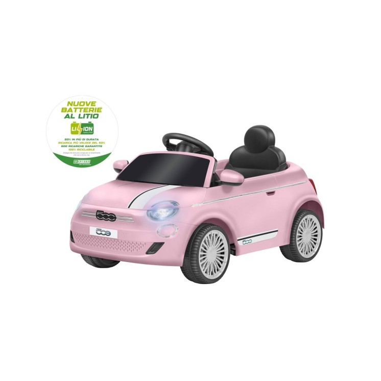 Fiat 500E Coche Eléctrico Infantil Rosa 12,6V | Con Bluetooth y Batería Li-Ion