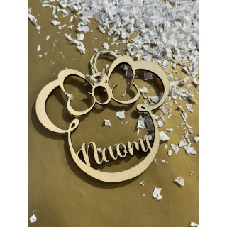 Bola de Madera Personalizada Minnie | Regalo y Decoración Única