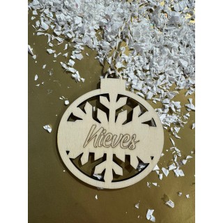 Bola de Madera Personalizada de bola de Nieve | Regalo y Decoración Única
