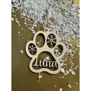 Bola de Madera Personalizada Huella de Perro | Regalo y Decoración Única