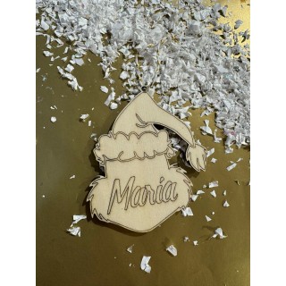 Bola de Madera Personalizada Grinch | Regalo y Decoración Navideña