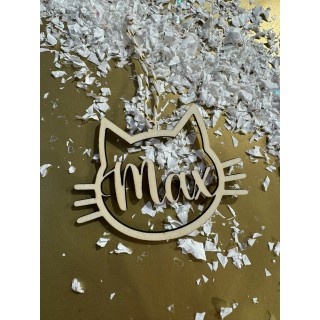 Bola de Madera Personalizada Gato | Regalo y Decoración Única