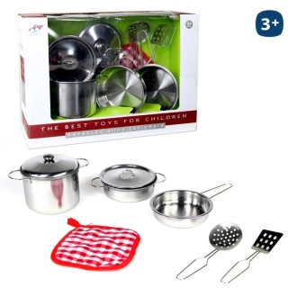 Juego de Menaje 7 Piezas Metal | Cocinita Infantil