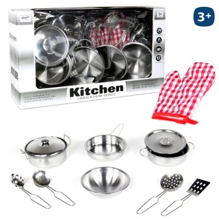 Juego de Menaje 10 Piezas Metal | Cocinita Infantil