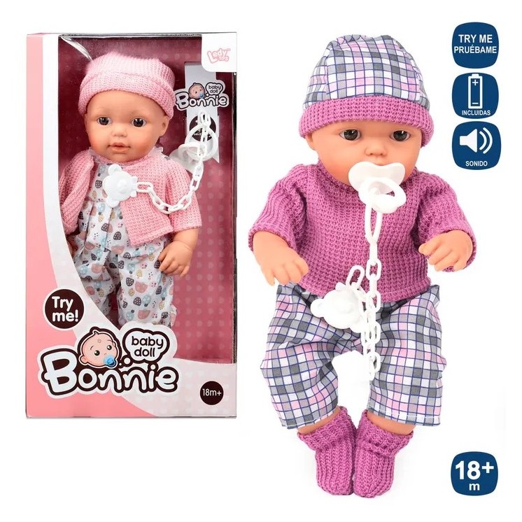 Muñeca Bebé 12 Sonidos 30cm | Rebeca Punto Bonie