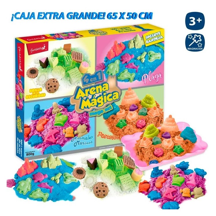 Arena Mágica 800g con Bandeja | Juego Sensorial Infantil