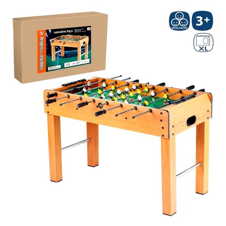 Futbolín de Madera 121x51x79 cm | Juego de Mesa Familiar