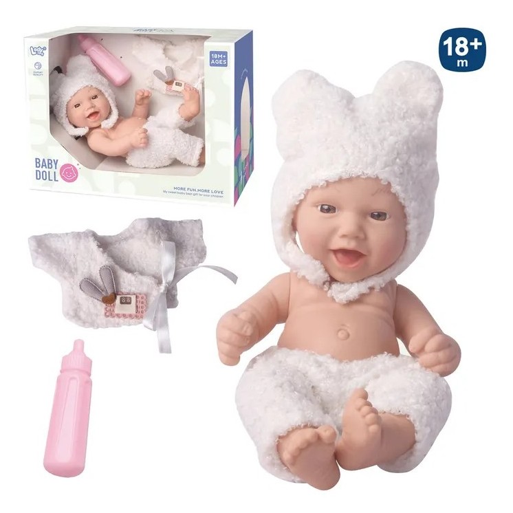 Muñeca Bebé Tumbada 25 cm | Traje de Punto 2 Colores