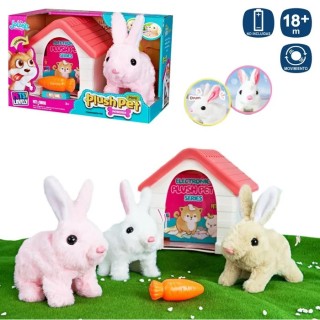 Mascota Conejo Andador 20 cm 3 Colores | Juguete Interactivo Infantil